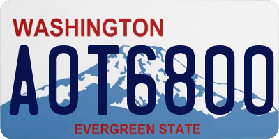 WA license plate AOT6800
