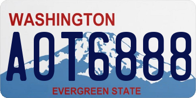WA license plate AOT6888