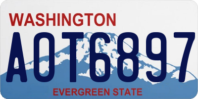 WA license plate AOT6897
