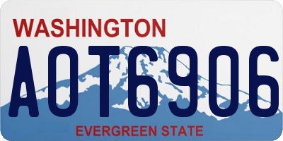 WA license plate AOT6906
