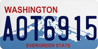 WA license plate AOT6915