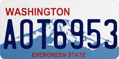 WA license plate AOT6953
