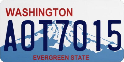WA license plate AOT7015