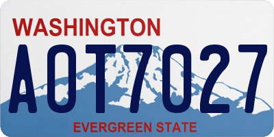 WA license plate AOT7027
