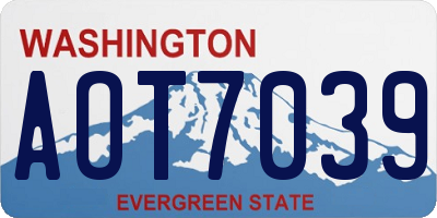 WA license plate AOT7039