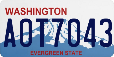 WA license plate AOT7043
