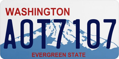 WA license plate AOT7107