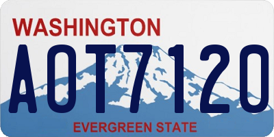 WA license plate AOT7120