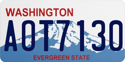 WA license plate AOT7130