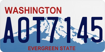 WA license plate AOT7145
