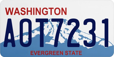 WA license plate AOT7231