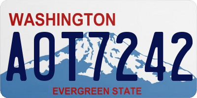 WA license plate AOT7242