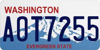 WA license plate AOT7255