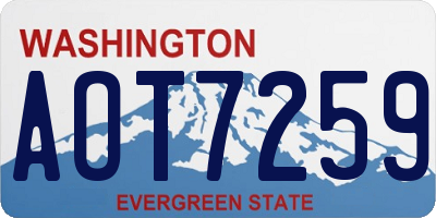 WA license plate AOT7259