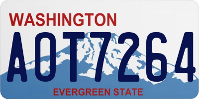 WA license plate AOT7264