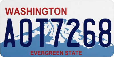 WA license plate AOT7268
