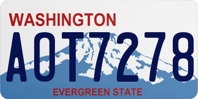 WA license plate AOT7278