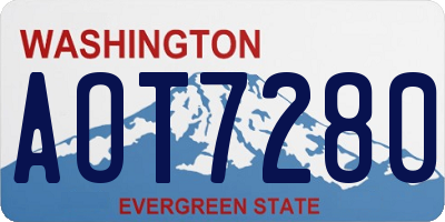 WA license plate AOT7280
