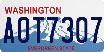 WA license plate AOT7307