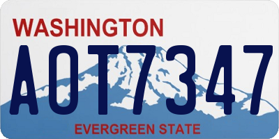 WA license plate AOT7347