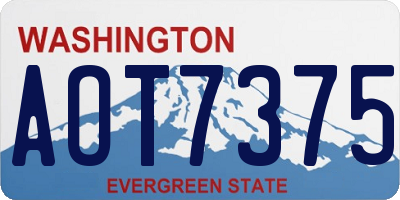 WA license plate AOT7375