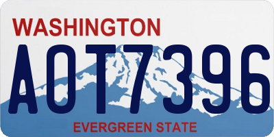 WA license plate AOT7396