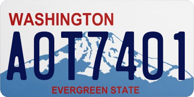 WA license plate AOT7401