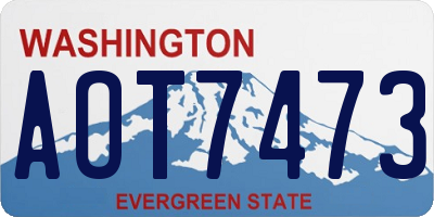 WA license plate AOT7473