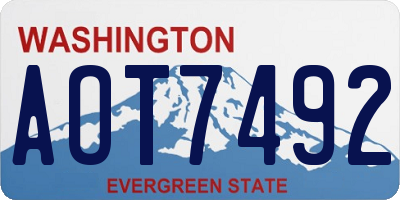 WA license plate AOT7492
