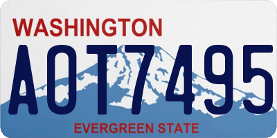 WA license plate AOT7495