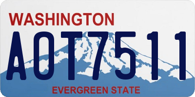WA license plate AOT7511
