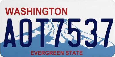 WA license plate AOT7537