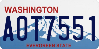 WA license plate AOT7551