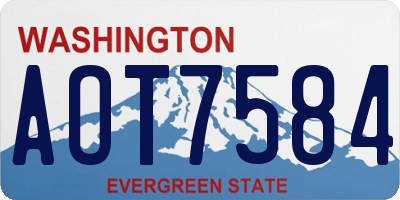 WA license plate AOT7584