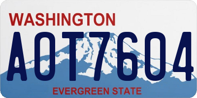 WA license plate AOT7604