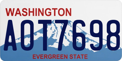 WA license plate AOT7698