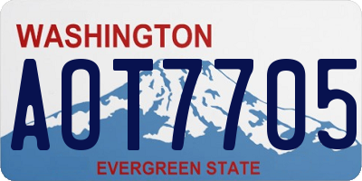 WA license plate AOT7705