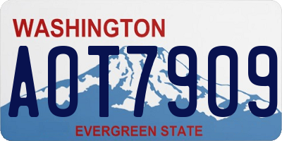 WA license plate AOT7909