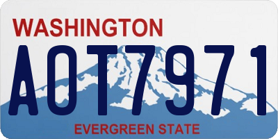 WA license plate AOT7971