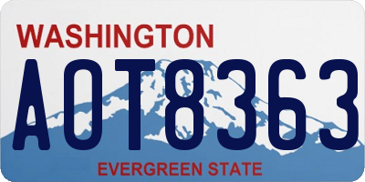 WA license plate AOT8363