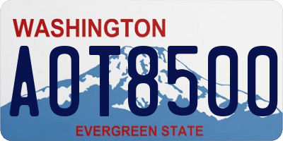 WA license plate AOT8500
