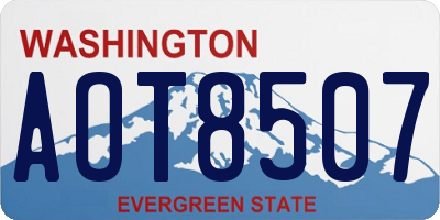 WA license plate AOT8507