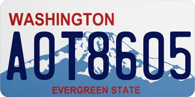 WA license plate AOT8605