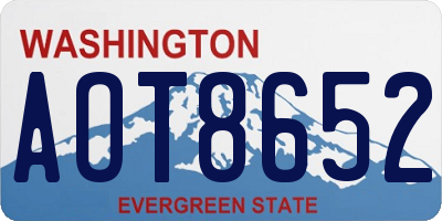 WA license plate AOT8652