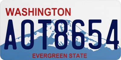 WA license plate AOT8654
