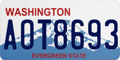 WA license plate AOT8693
