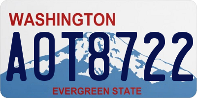 WA license plate AOT8722