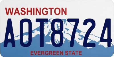 WA license plate AOT8724