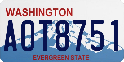 WA license plate AOT8751