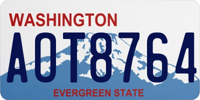 WA license plate AOT8764